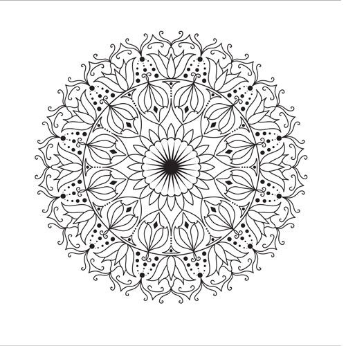 Flower Mandala Design Coloring Book