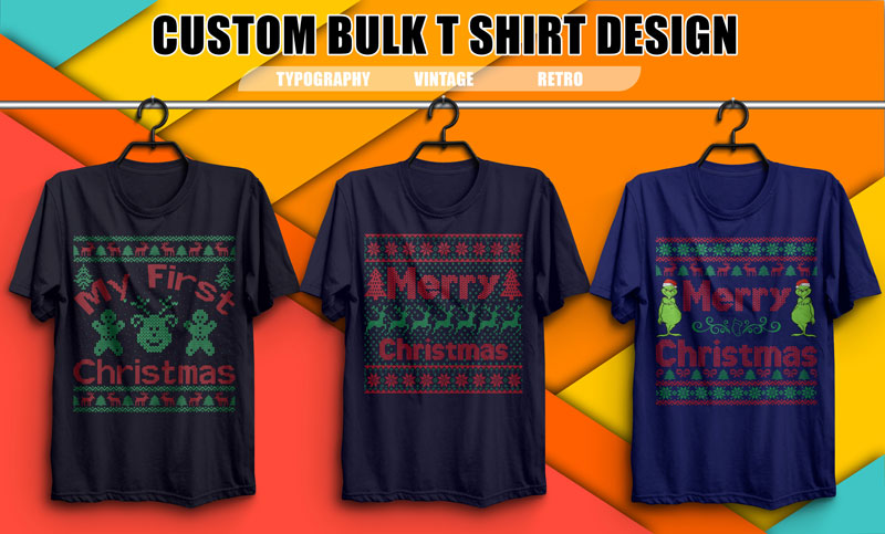 10 Christmas T Shirt Design Bundle